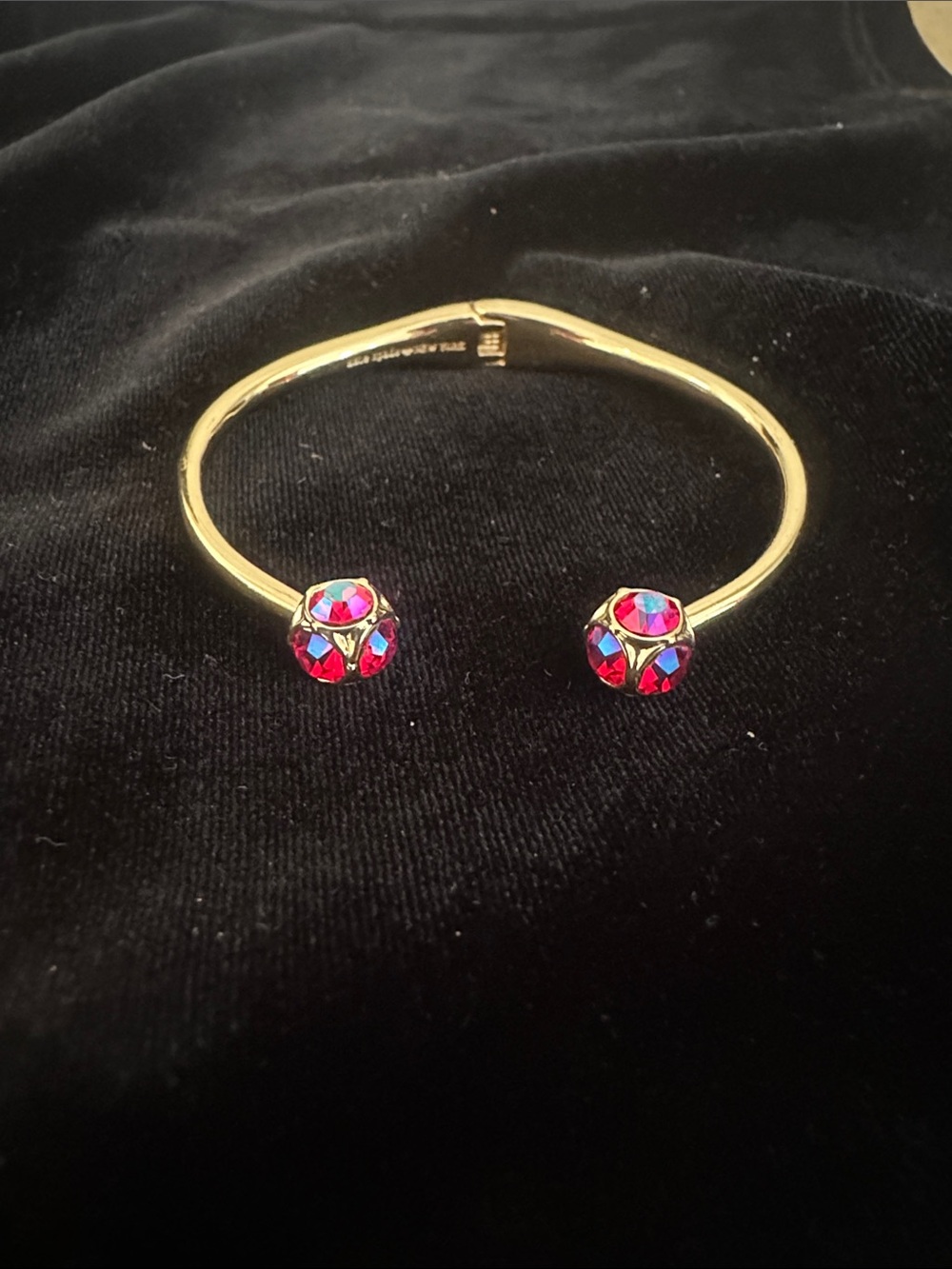 Kate Spade Lady Marmelade Pink Purple Crystal Open Cuff Bracelet